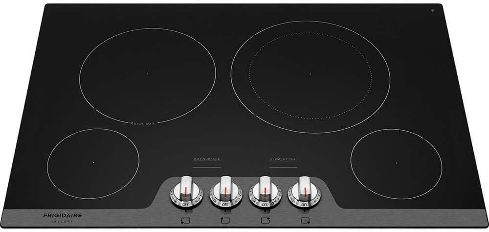 Frigidaire 30'' Black Ceramic Electric Cooktop with Stainless Steel Knobs