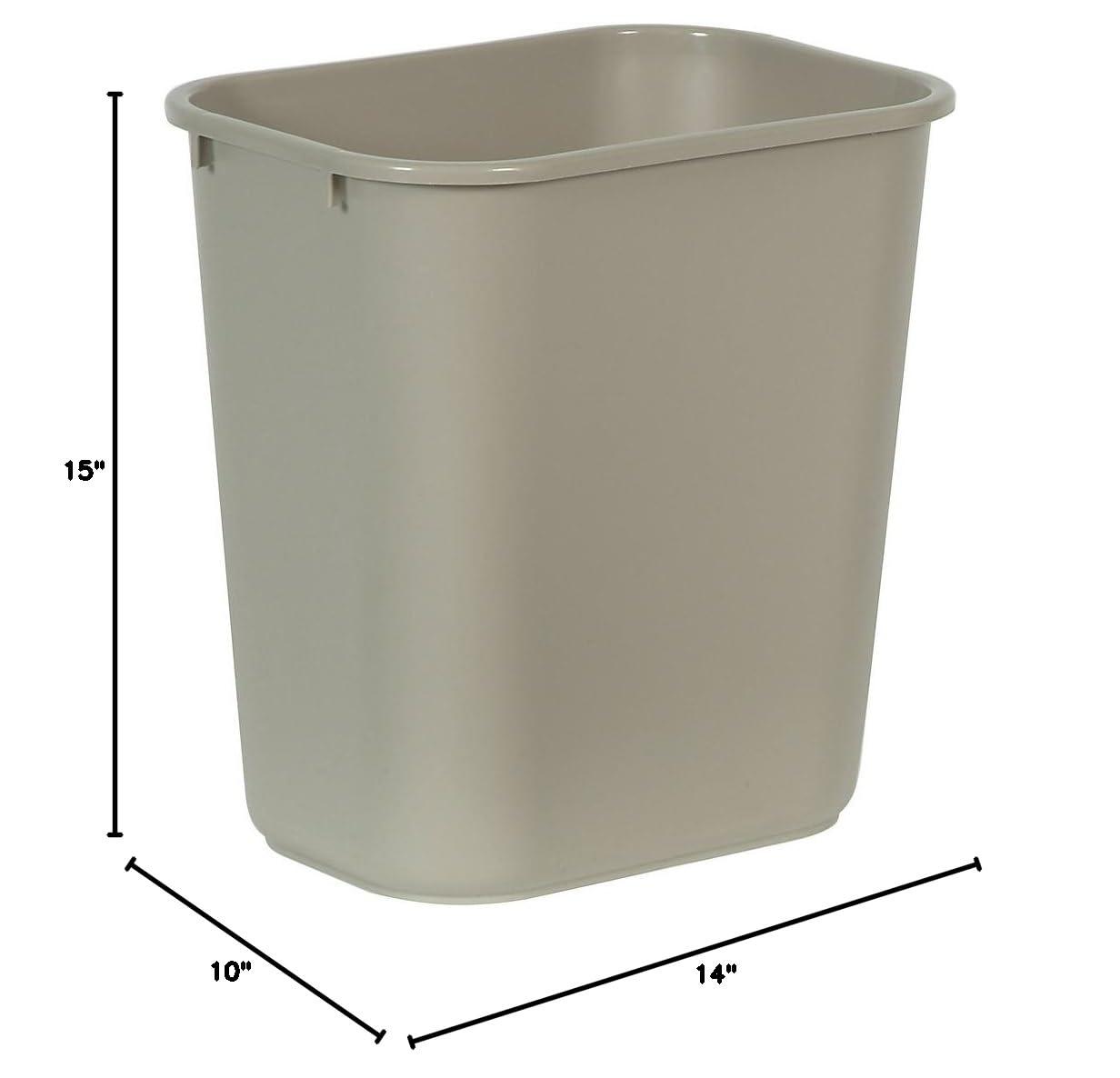 Standard Series Wastebasket, 12.3"x8.3"x11.4", Beige