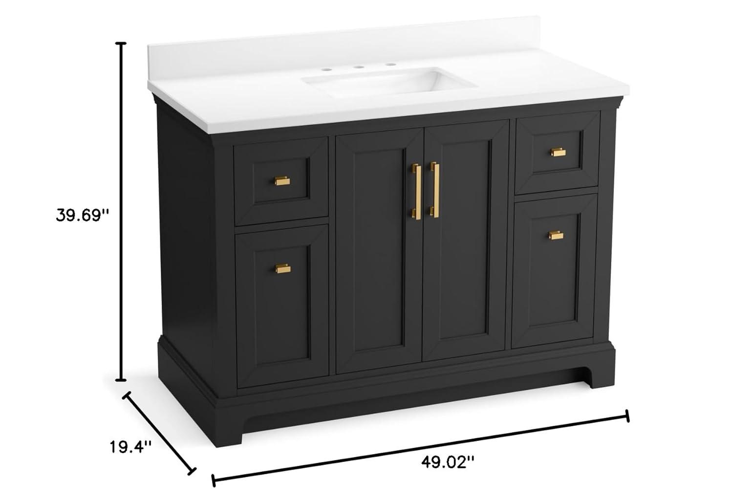 Charlemont 48 In. Bathroom Vanity Cabinet With Sink And Quartz Top