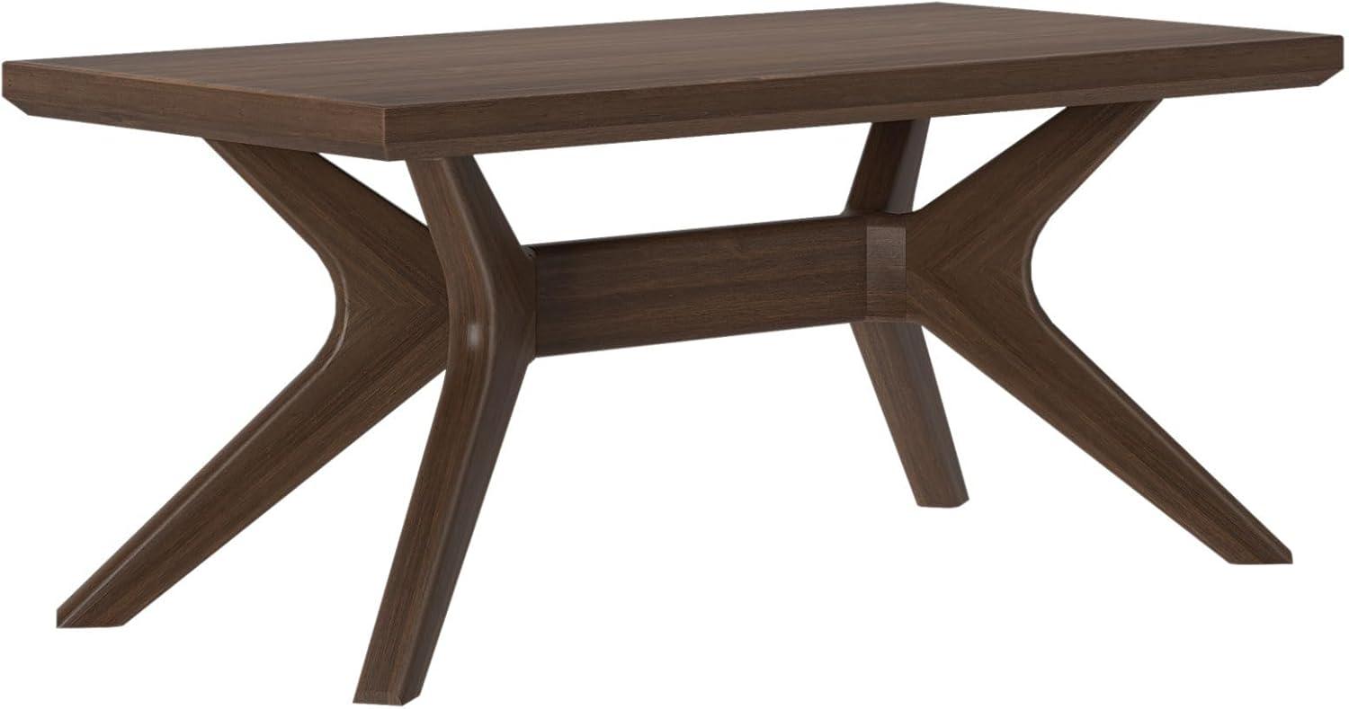 Plank+Beam Solid Wood Cross Leg Rectangular Coffee Table, 40" Coffee Table for Living Room, Walnut