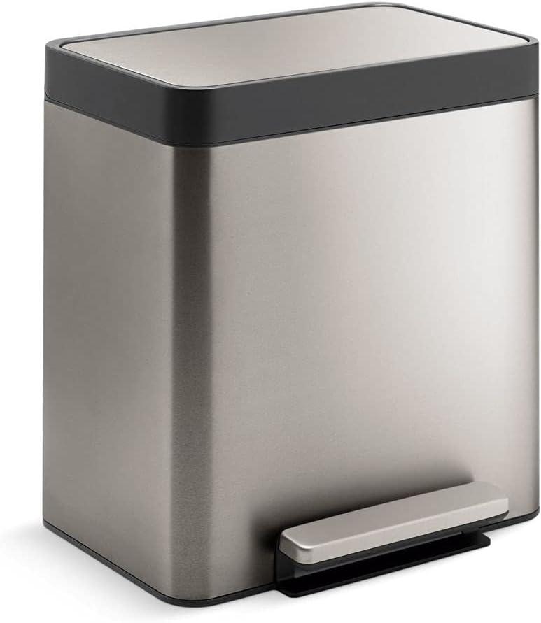 8-Gallon Stainless Steel Step Trash Can with Pedal