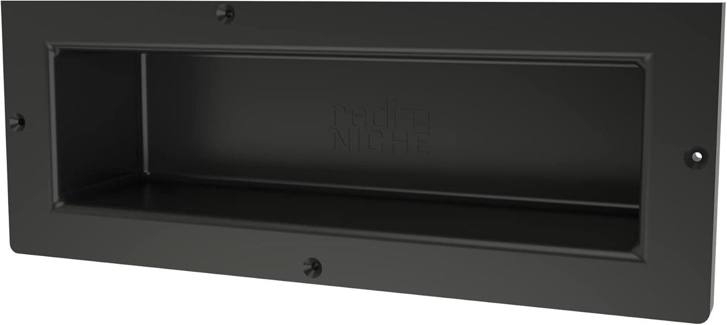 Black Plastic 16'' x 6'' Shower Niche with Recessed Shelf