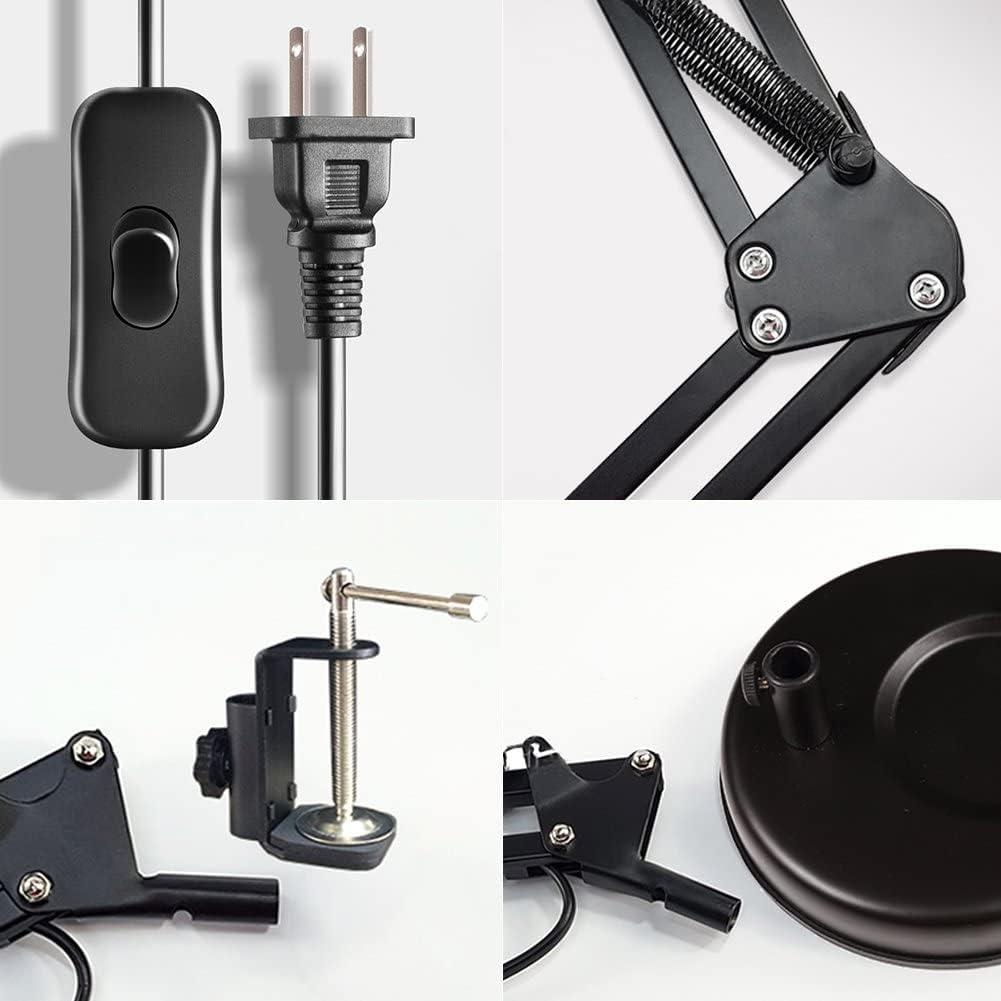 Black Adjustable Metal Clip-on Desk Lamp