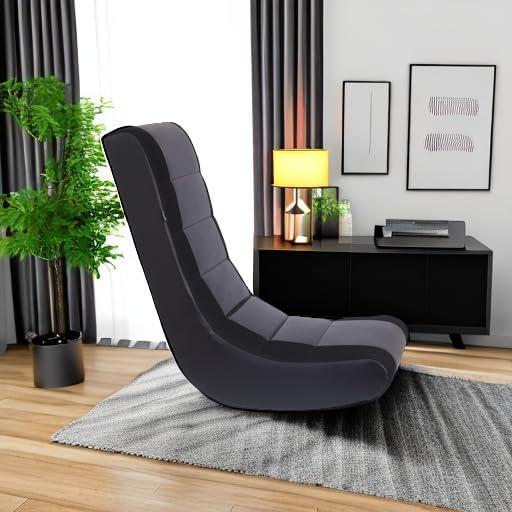 Video Rocker Gaming Chair Black - The Crew Furniture: Ergonomic Rocking Design, No Assembly Required