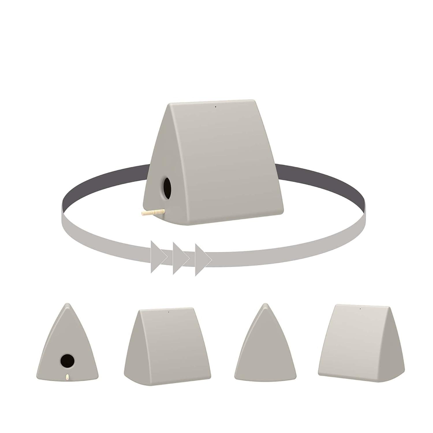 Greige Plastic Scandinavian Triangle Decorative Birdhouse