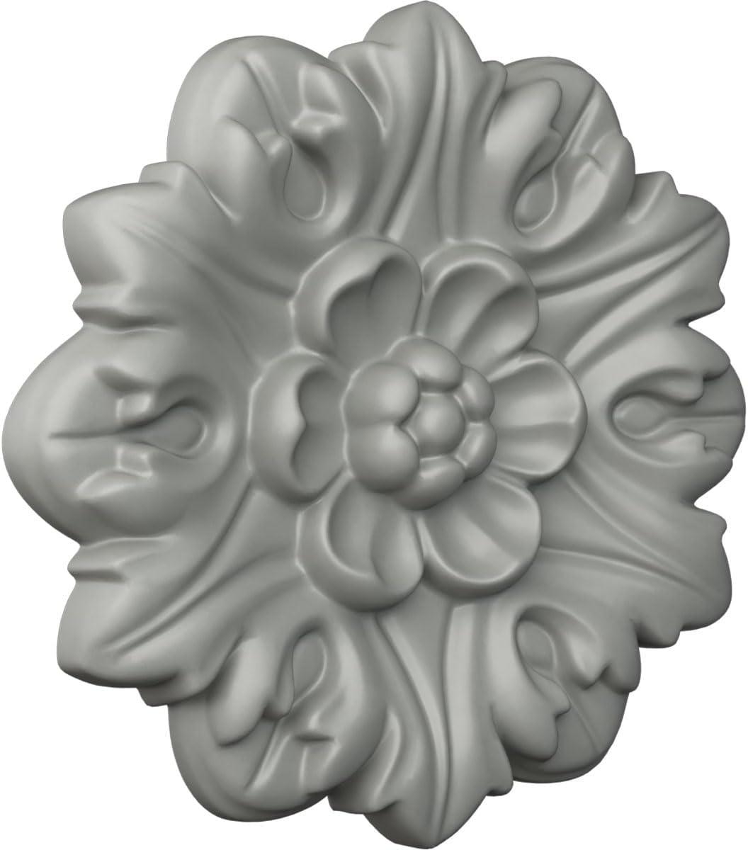 Primed Gray Round Floral Crown Rosette, 7.625"