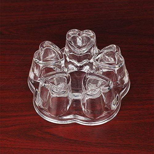 Teapot Warmer Crystal Glass Heart Shape Heating Base Tea Set Accessories