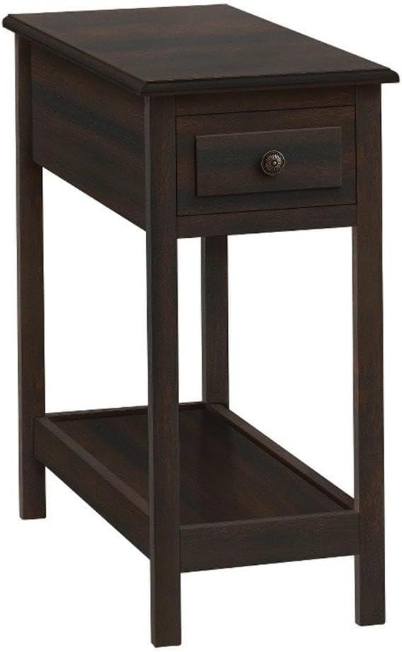 Monarch Specialties Accent Table 2 Tier End Side Table Narrow Nightstand Bedroom Storage Drawer Lamp Brown Veneer Transitional