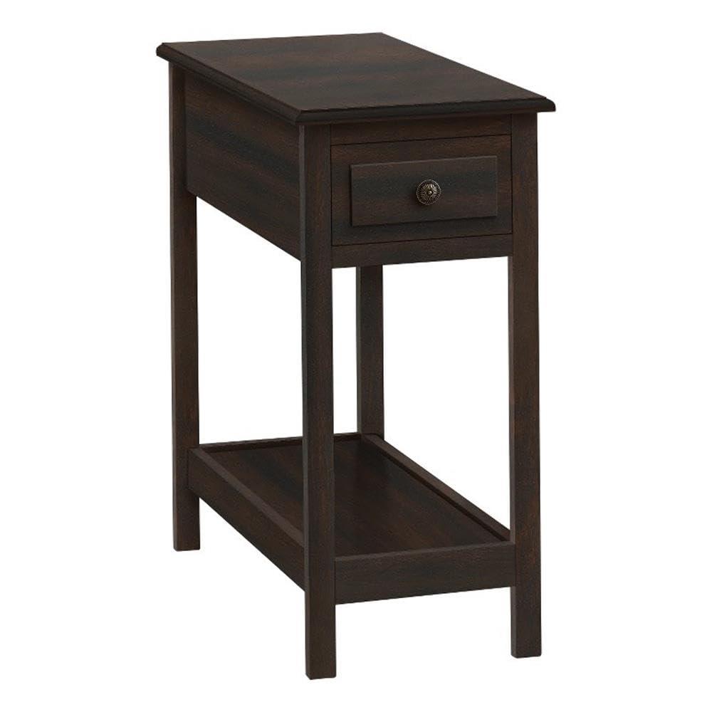 Monarch Specialties Accent Table 2 Tier End Side Table Narrow Nightstand Bedroom Storage Drawer Lamp Brown Veneer Transitional