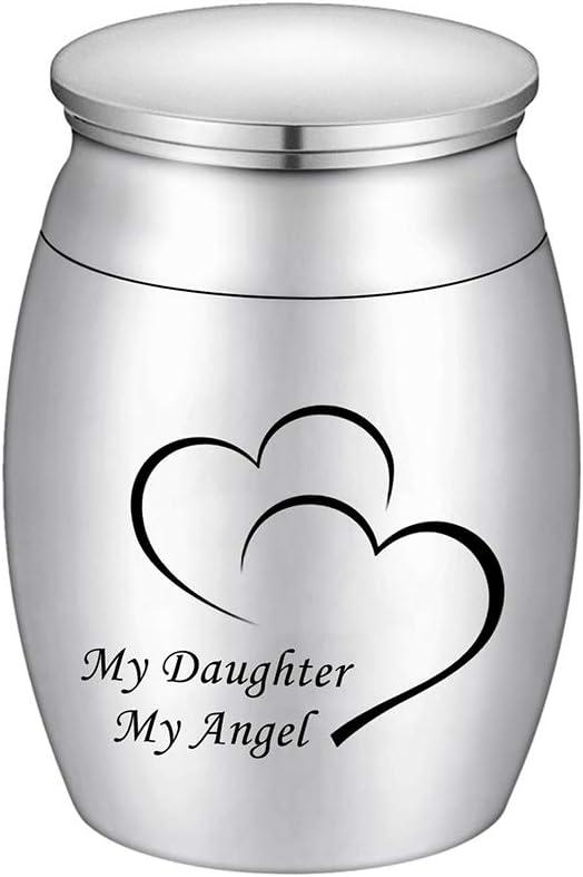Small Keepsake Urn for Dad Mini Cremation Urns Decorative Memorial Funeral Ashes Holder Silver Engraved Stainless Steel Container for Dad Father 1.57 x 1.18 Inch-My Dad My Hero My Angel
