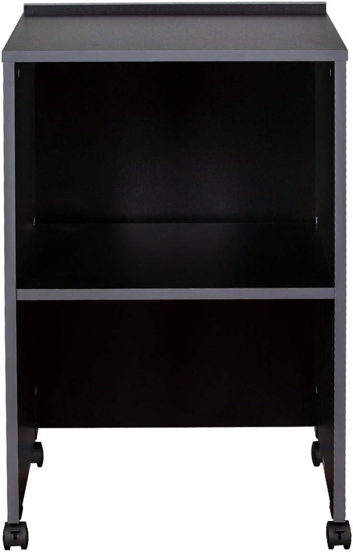 Black and Gray Portable Tabletop Lectern with Storage Shelf