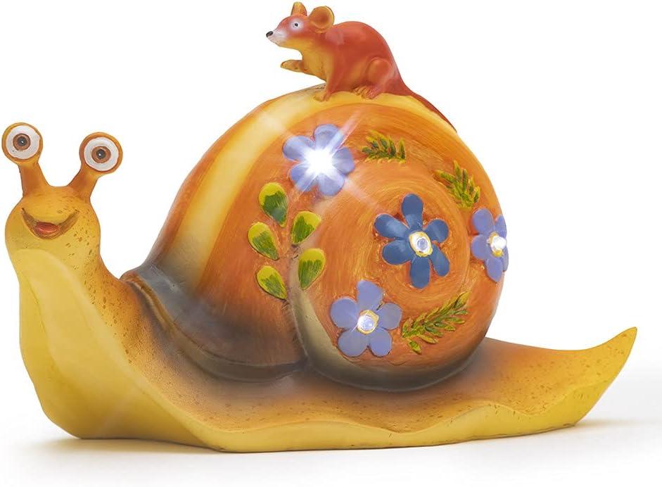 Outdoor Garden Patio Snail Solar Light & Lawn Statue Décor