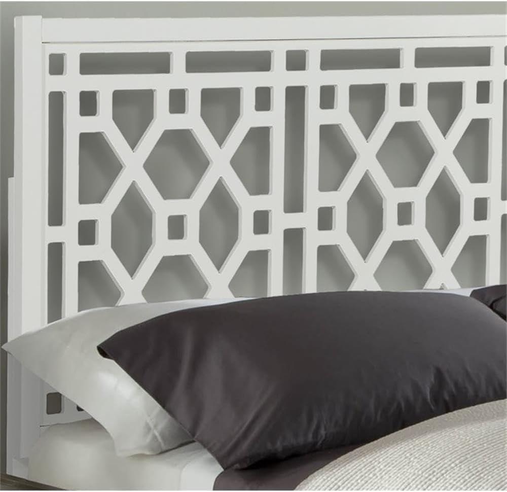 Comfort Pointe Full/Queen Thomas Headboard White: Chippendale Style, Poplar Wood, Painted Finish, Adjustable Height