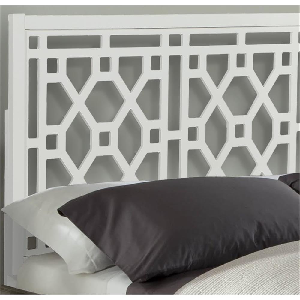 Comfort Pointe Full/Queen Thomas Headboard White: Chippendale Style, Poplar Wood, Painted Finish, Adjustable Height