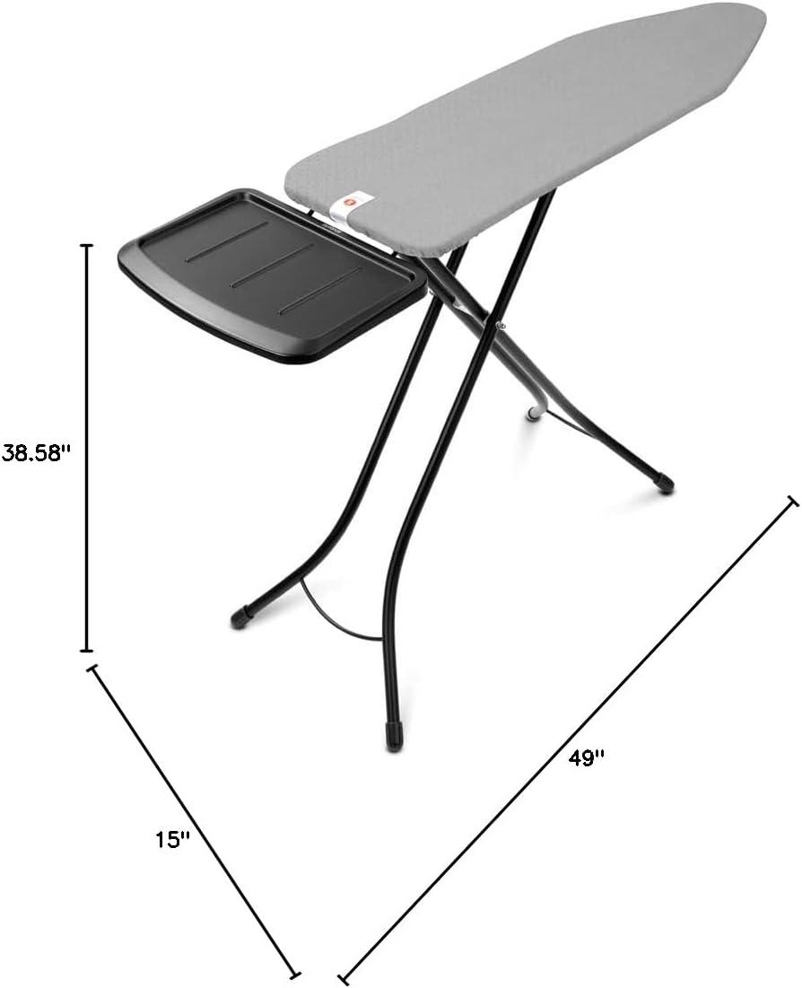 Gray Freestanding Ironing Board with Metal Steam Rest