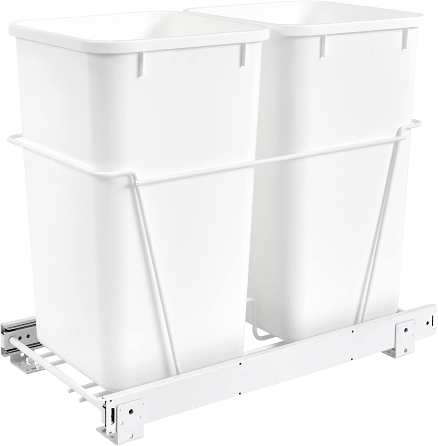 Rev-A-Shelf Double Pull Out Kitchen Cabinet 27 Quart Trash Can