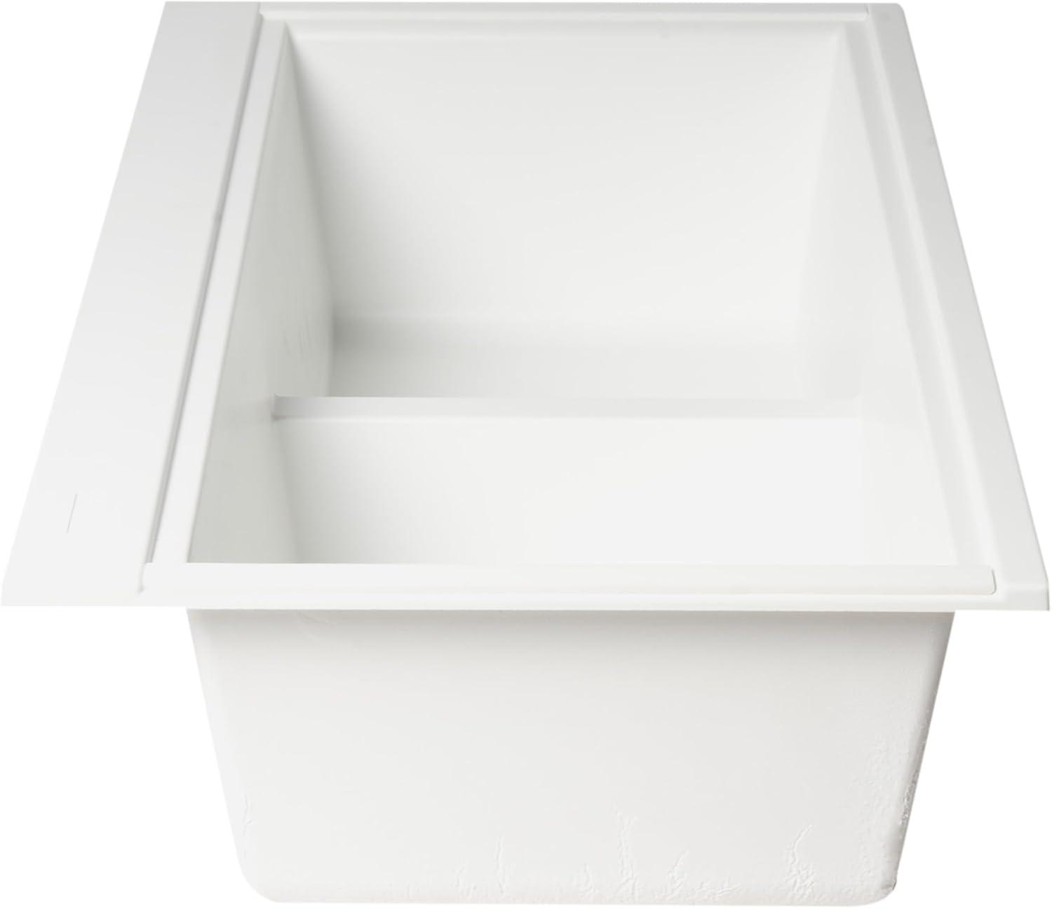 White Granite Composite Double Bowl Undermount Kitchen Sink