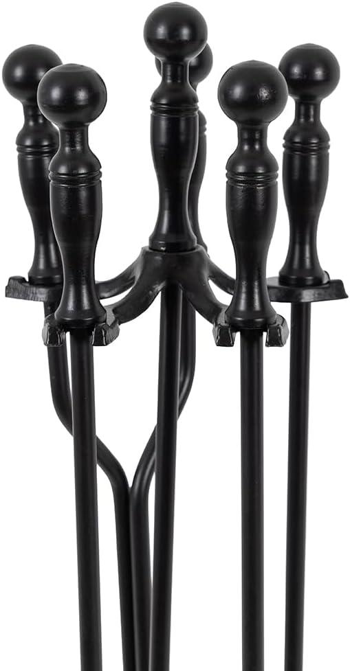Modern Ember Cascade 5 Piece Fireplace Tool Set in Black