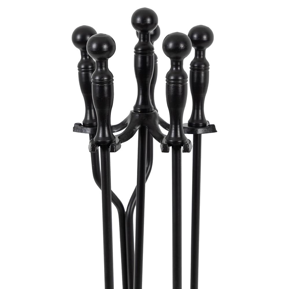 Modern Ember Cascade 5 Piece Fireplace Tool Set in Black