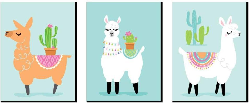 Big Dot of Happiness Whole Llama Fun - Nursery Wall Art, Kids Room Decor and Llama Fiesta Home Decor - Gift Ideas - 7.5 x 10 inches - Set of 3 Prints