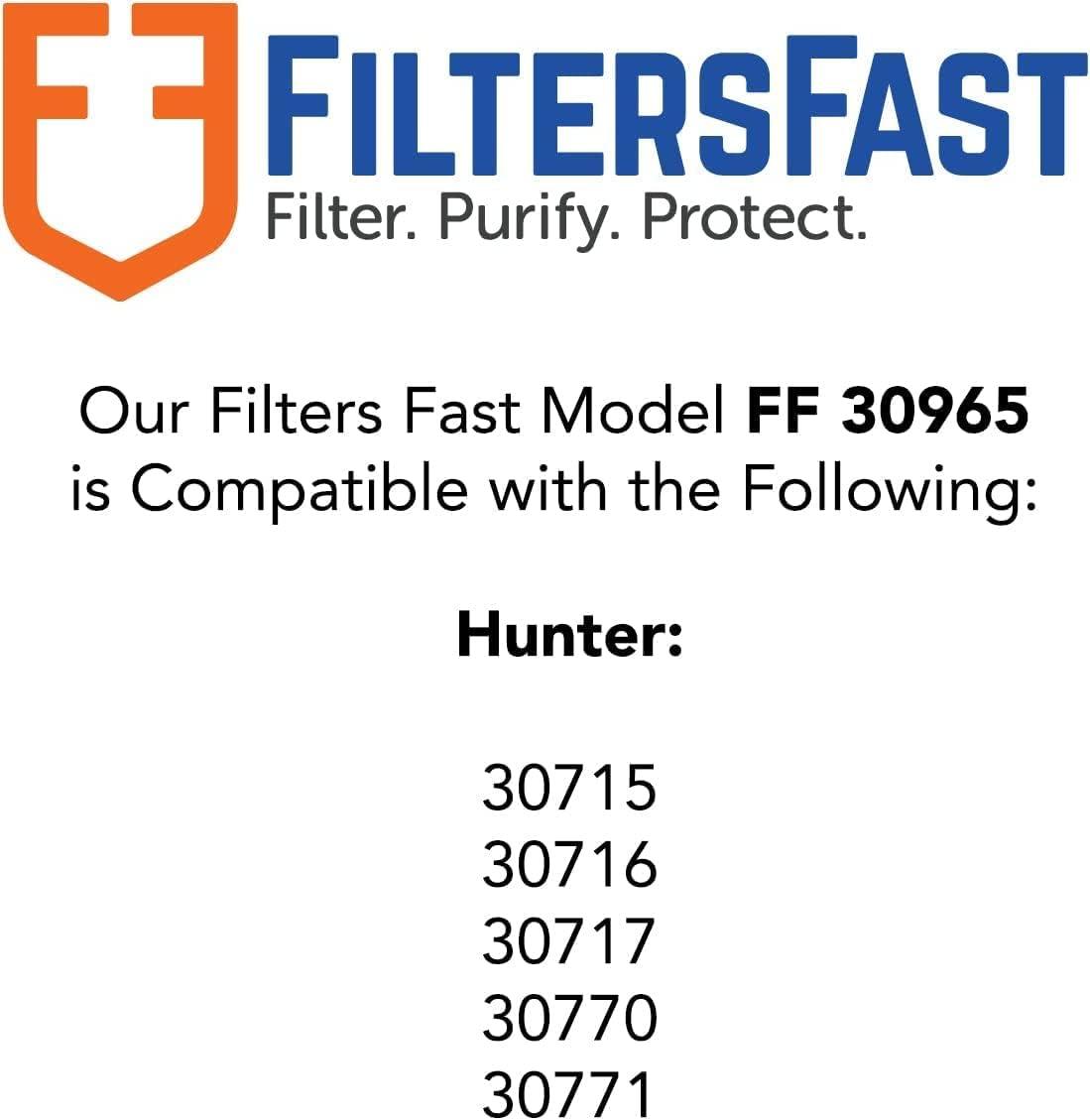 FF 30965 HEPAtech Tower Air Filter Replacement is compatible with the Hunter 30965 QuietFlo HEPA Purifier Filter