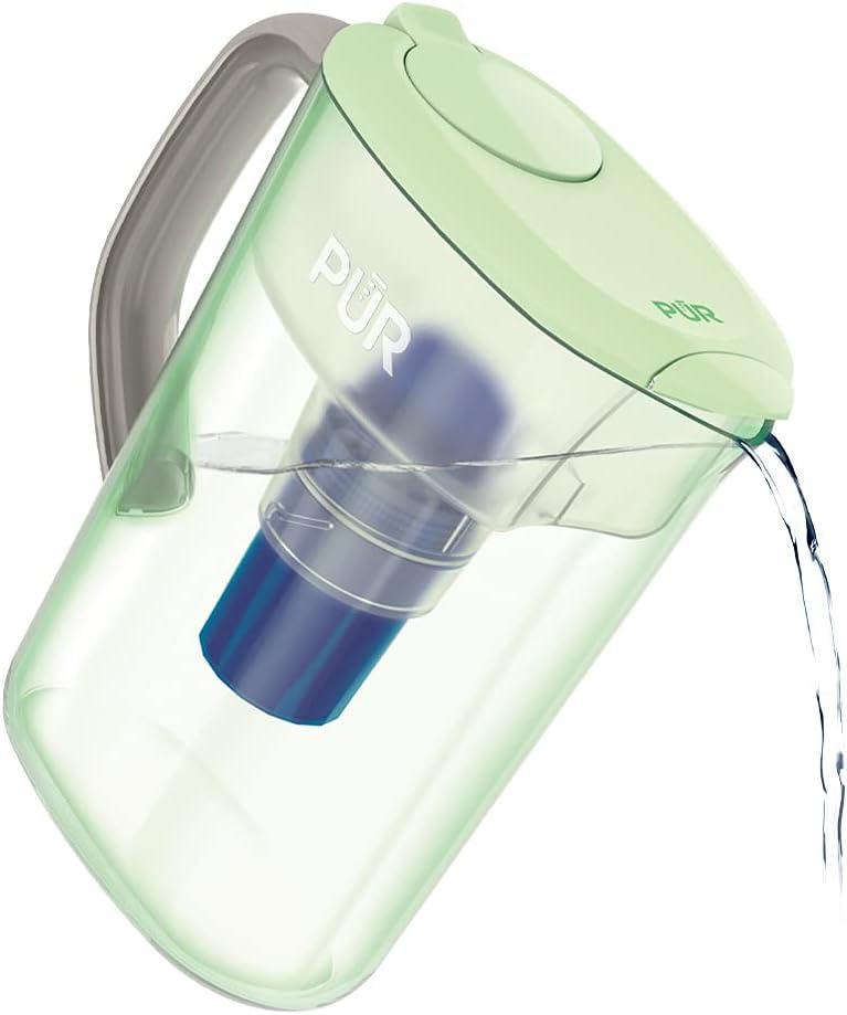 PUR 7 Cup Water Pitcher Filtration System Lime PPT700L: BPA-Free, Dishwasher-Safe, Filters Pesticides & Chlorine