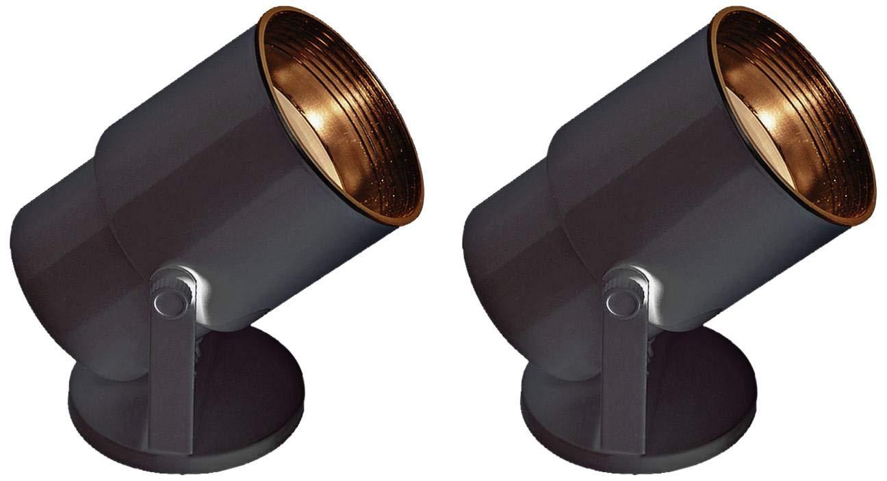 Pro Track Set of 2 Small Uplighting Indoor Accent Spot-Lights Plug-In Directional Adjustable Floor Plant Home Decorative Art Desk Black Finish 8" High