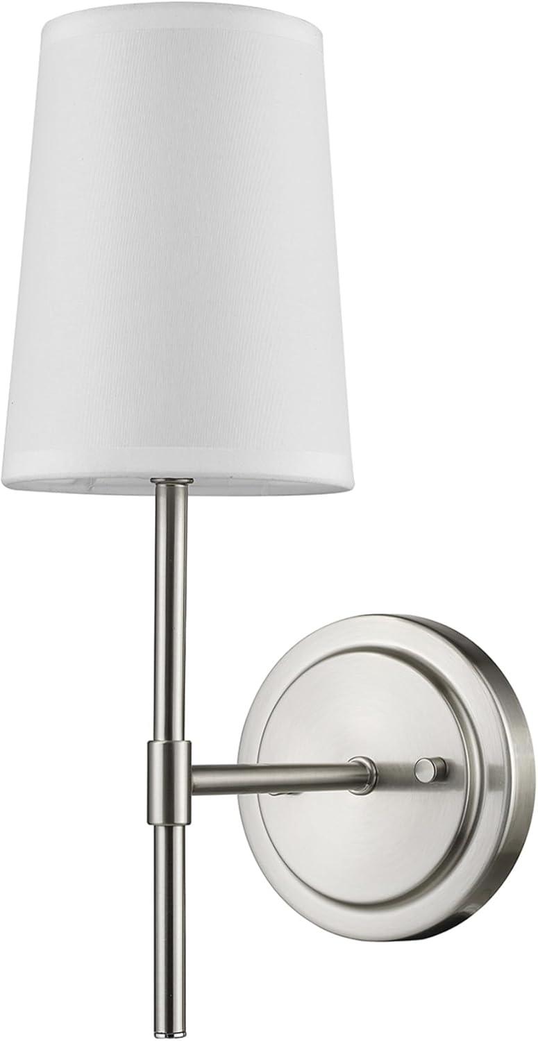 1-Light Clarissa Wall Sconce with Fabric Shade White - Globe Electric