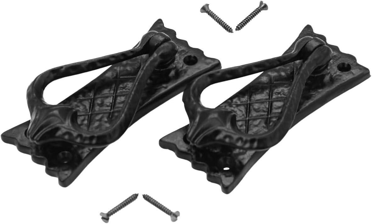 Mystic Colonial Hardware Bedroom Door Knocker Antique Black Ironmongery - True Solid CAST Iron - 4.7 inches