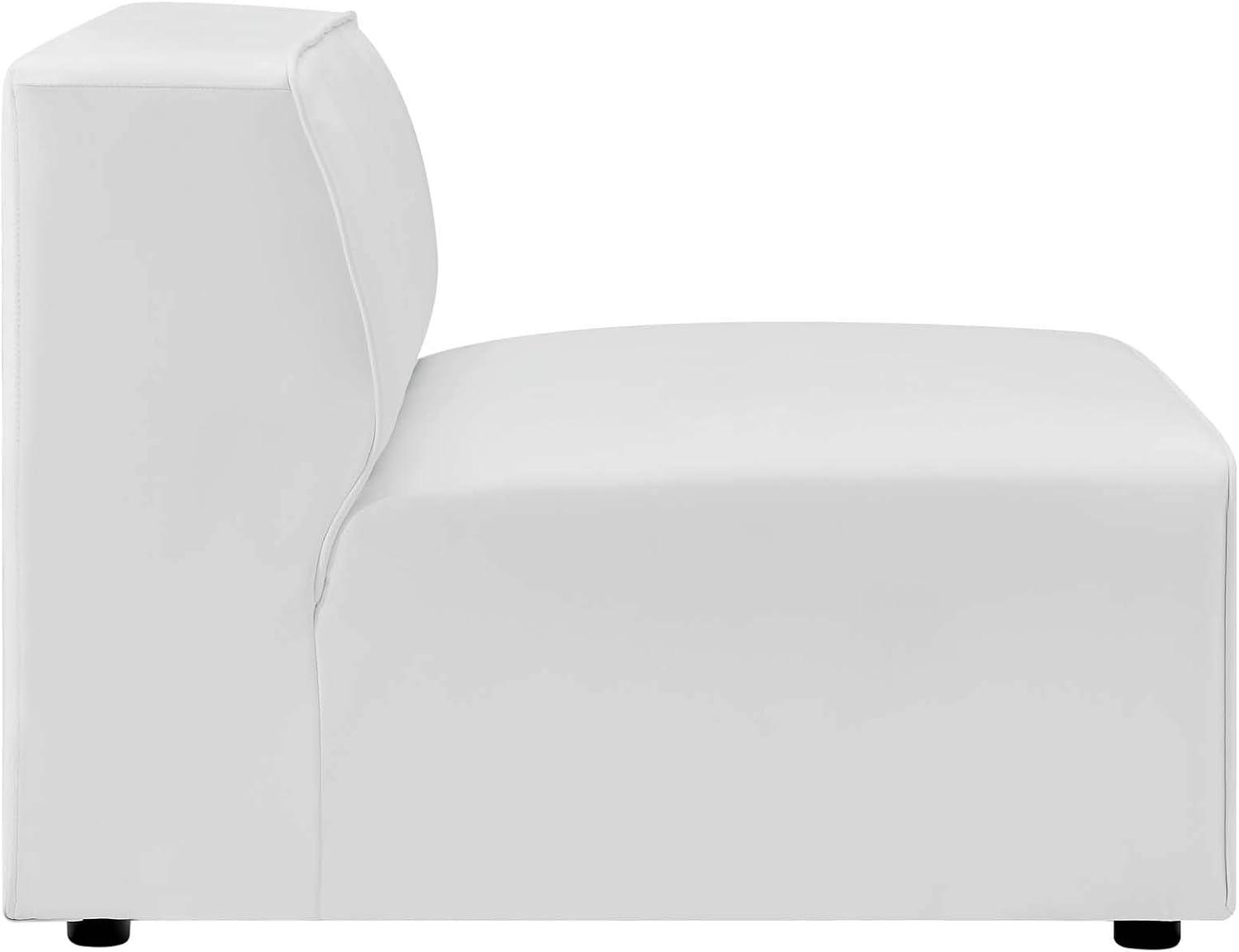 Modway Mingle Vegan Leather Armless Chair in White