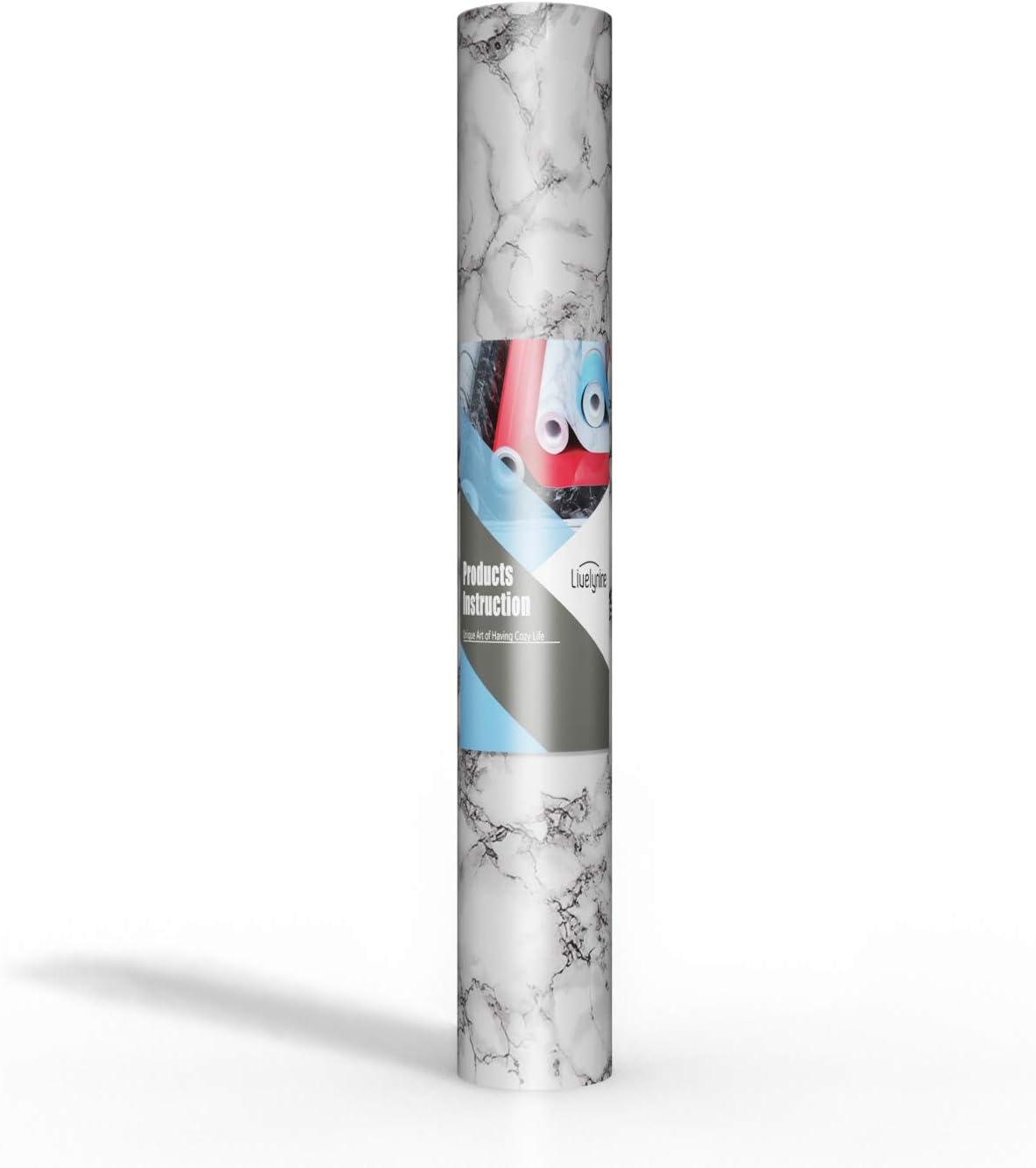 Livelynine Marble Wall Paper Kitchen Countertop Peel and Stick Wallpaper Marble Paper Self Adhesive Vinyl Roll for Bathroom Counter Dining Table Desk Furniture Renovations 16x80 Inch