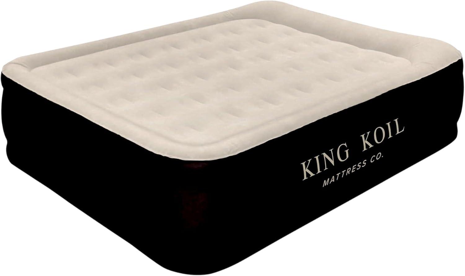 King Koil Queen Black Raised Air Mattress with Pump
