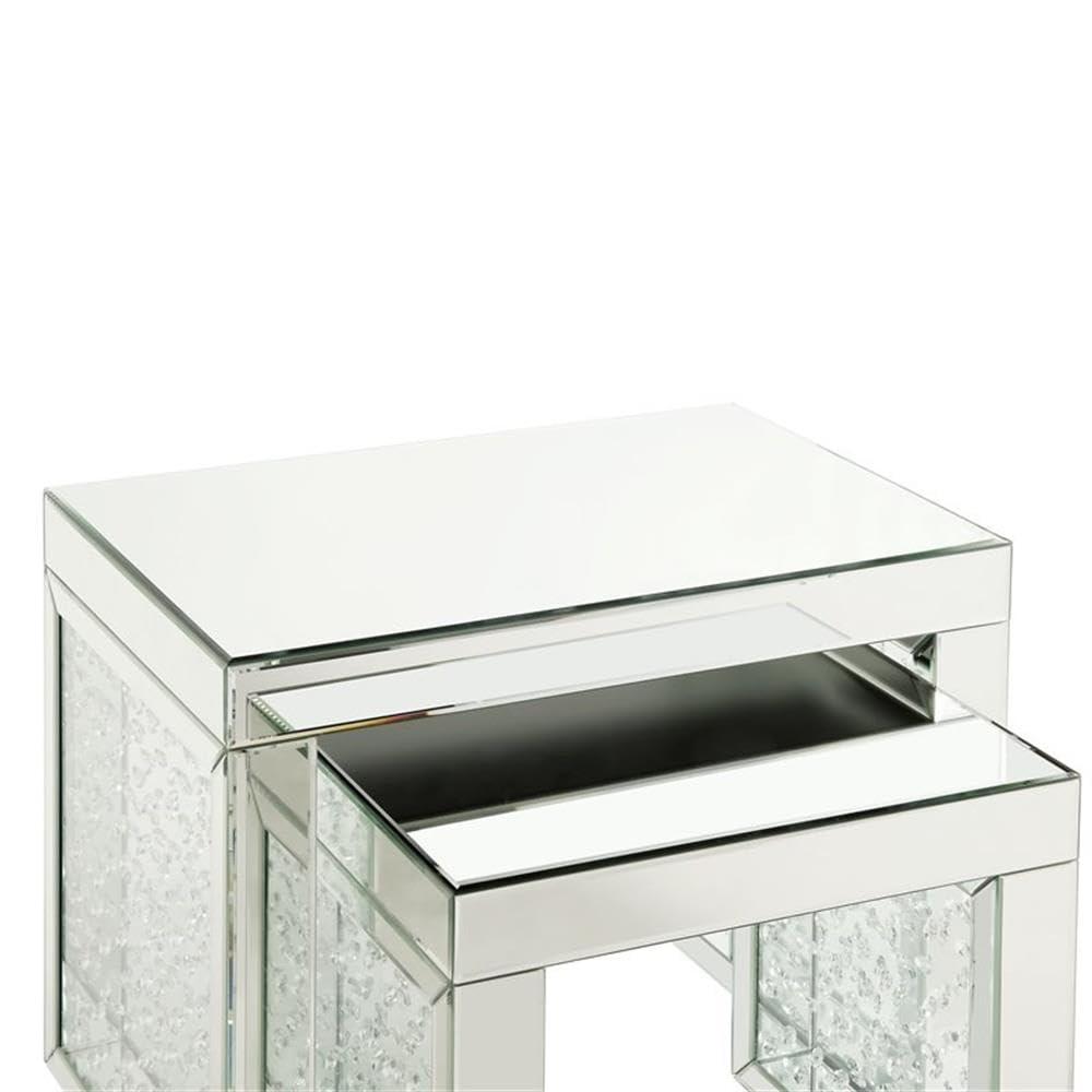 ACME Nysa Rectangular Accent Table in Mirrored