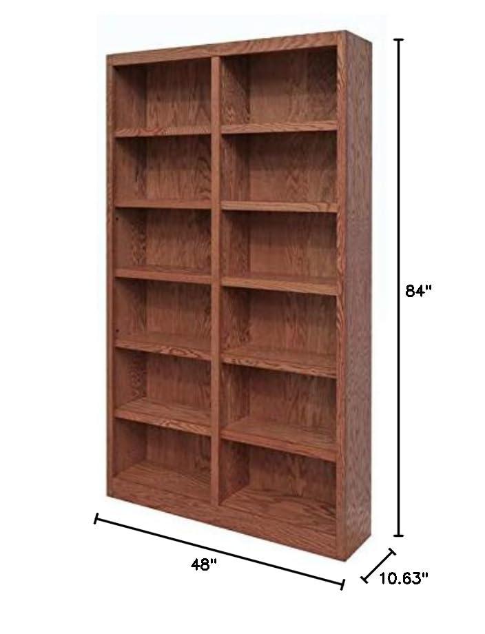 Concepts in Wood Book Shelf - 84" Tall Wood Bookcase Furniture - Oak