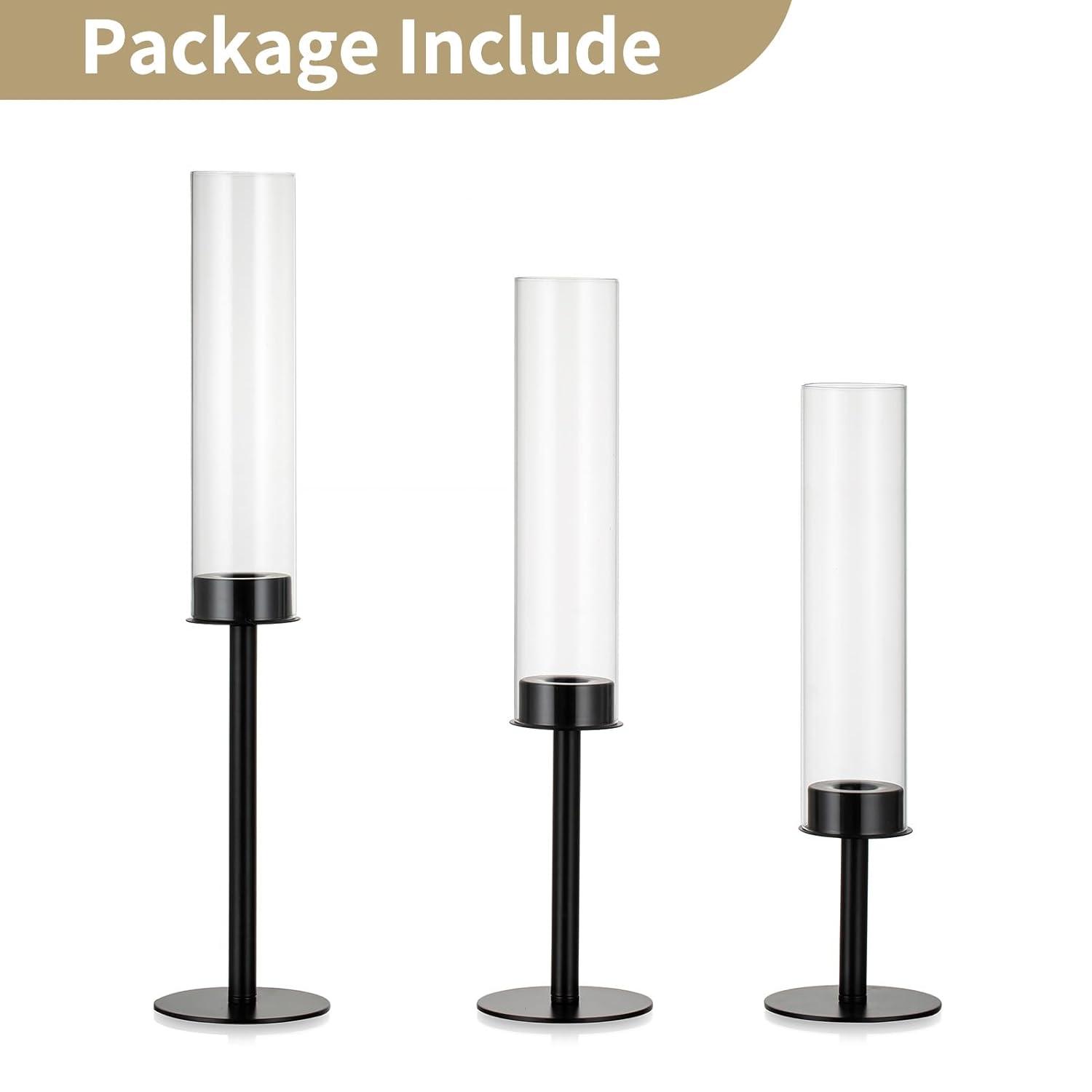 NIERBO Candlestick Holders Hurricane Candle Holder, 3pcs Candle Stick Candle Holder Candelabra | Wayfair