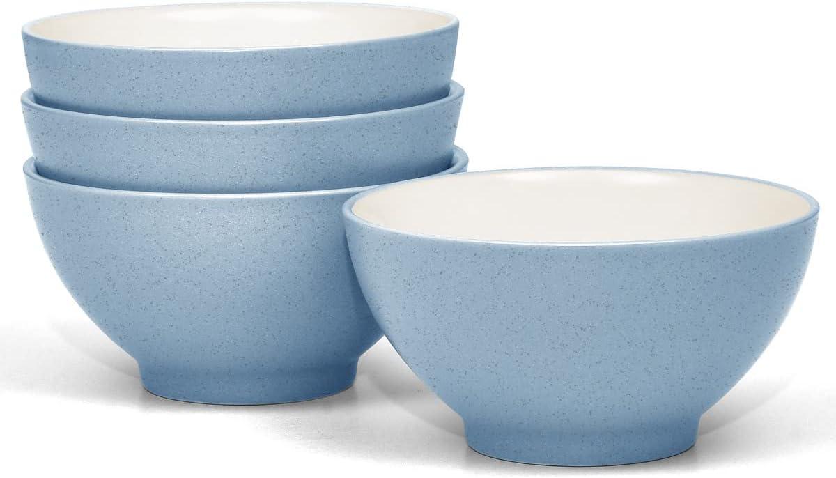 Ice Blue Ceramic Rice Bowls Set of 4