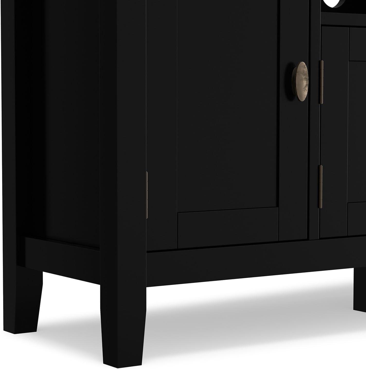 Simpli Home Redmond 72"W Solid Wood TV Stand for TVs up to 80" with Storage Cabinets