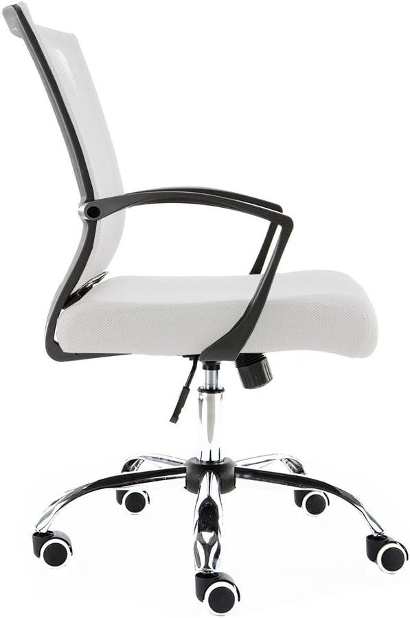 Zuna Mid-Back Swivel Task Chair in Sleek White & Black