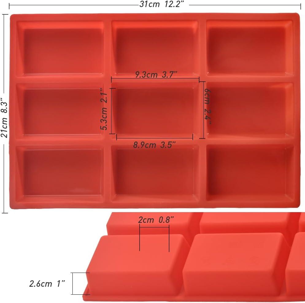 Red Silicone Non-Stick 9-Cavity Mini Loaf Pan Set