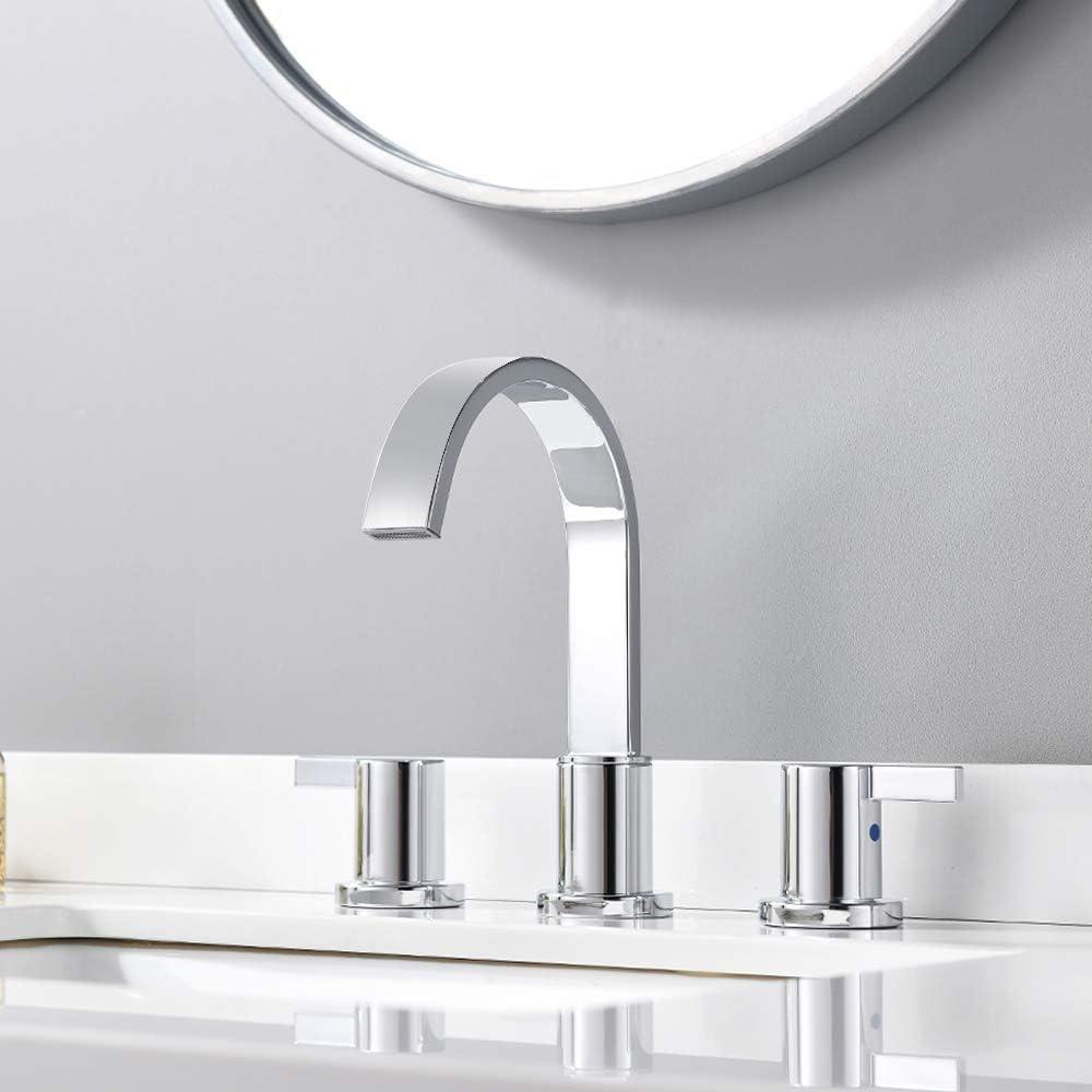 Widespread 2-handle Bathroom Faucet with Drain Assembly