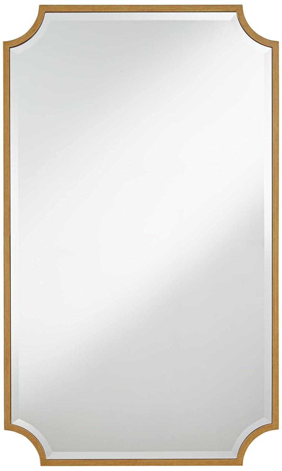 Jacinda Art Deco Inspired Rectangular Wall Mirror in Antique Gold