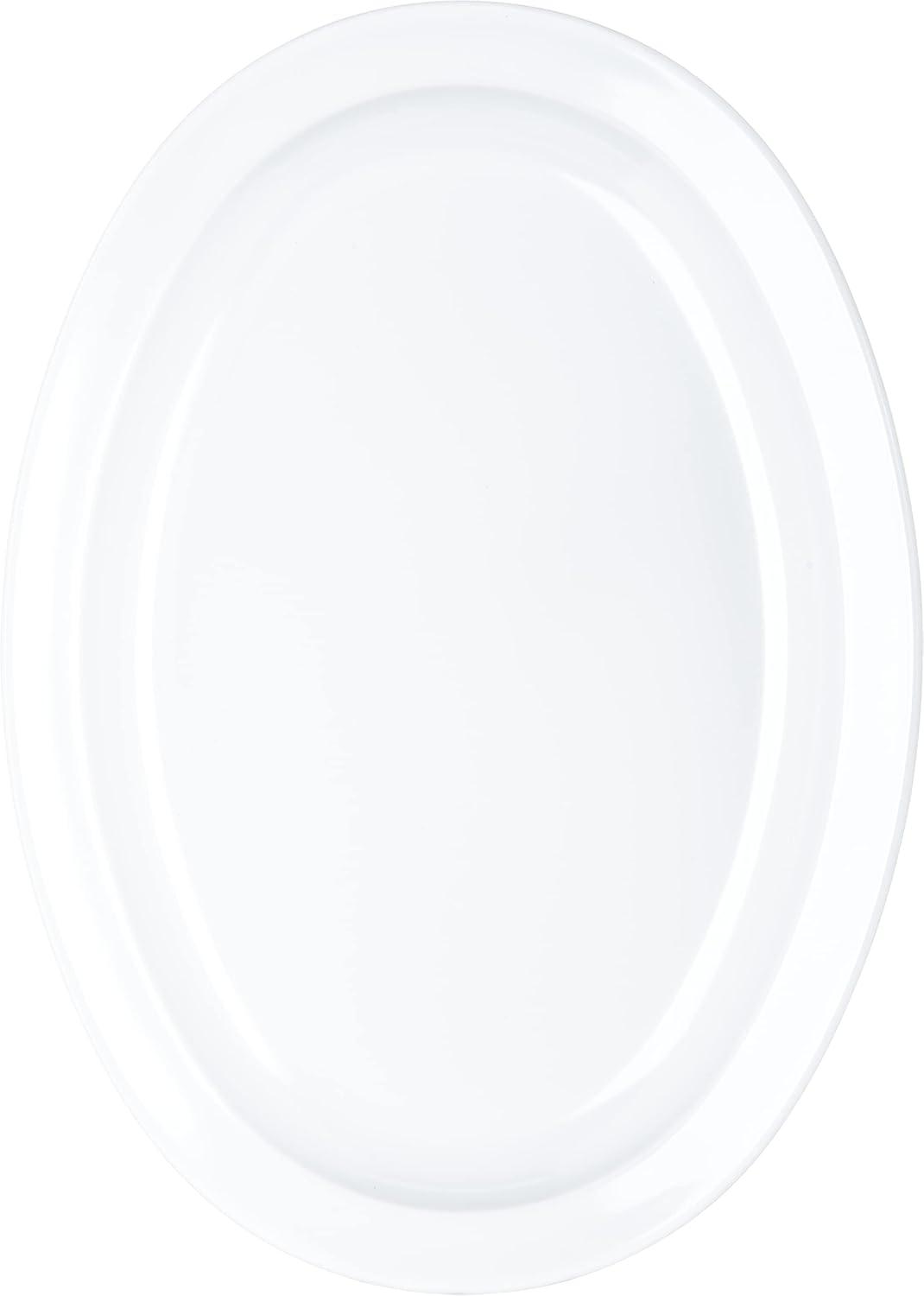 Carlisle FoodService Products Kingline Plastic Oval Platter Oval Tray for Home and Restaurant, Melamine, 13.5 Inches, White, (Pack of 12)