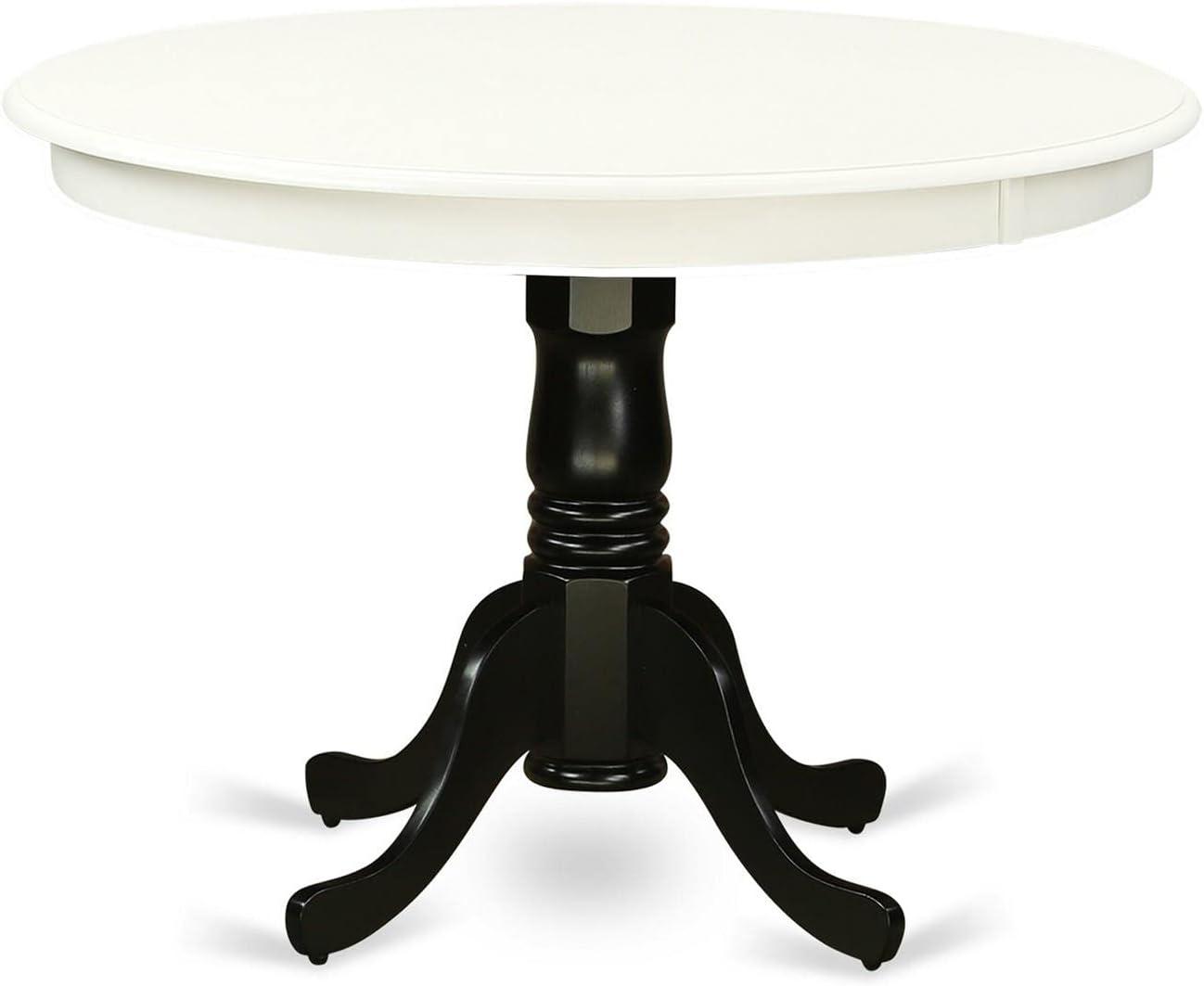 Hartland Round Black and White Rubber Wood Dining Table