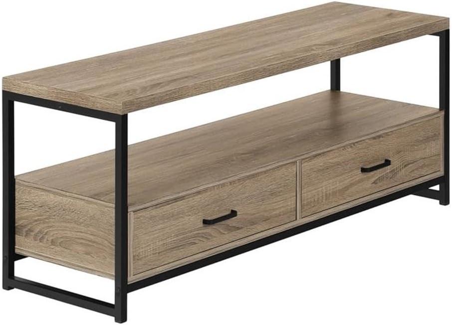 Monarch Specialties Tv Stand 48 Inch Console Media Entertainment Center Storage Drawers Laminate Metal Brown Black Contemporary Modern