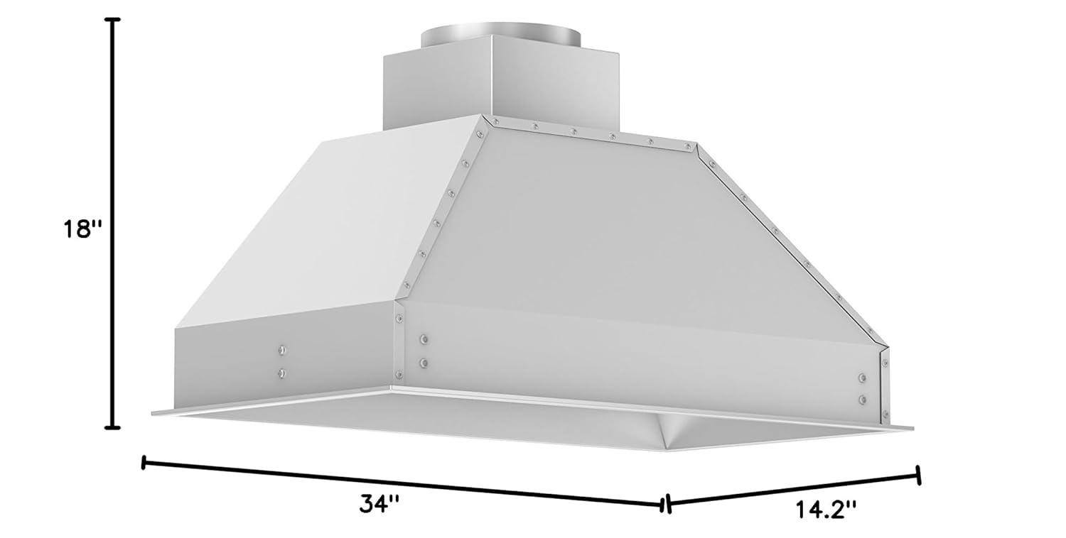 ZLINE ZLINE 34 in. Ducted Wall Mount Range Hood Insert in Outdoor Approved Stainless Steel (698-304-34)