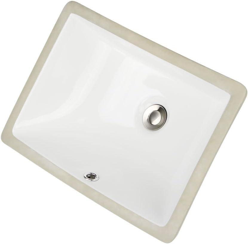 Highpoint Collection White 18x12-inch Undermount Ceramic Vanity Sink