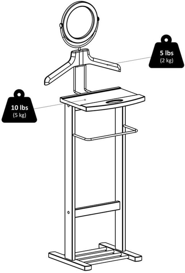 Carson Valet Stand - Dark Espresso - Winsome: Suit & Accessory Organizer, Shoe Rack, Tilt Mirror