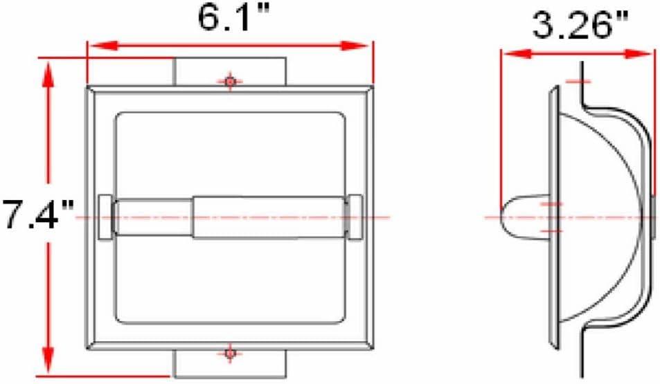 Polished Chrome Recessed Toilet Paper Holder with Plastic Bar