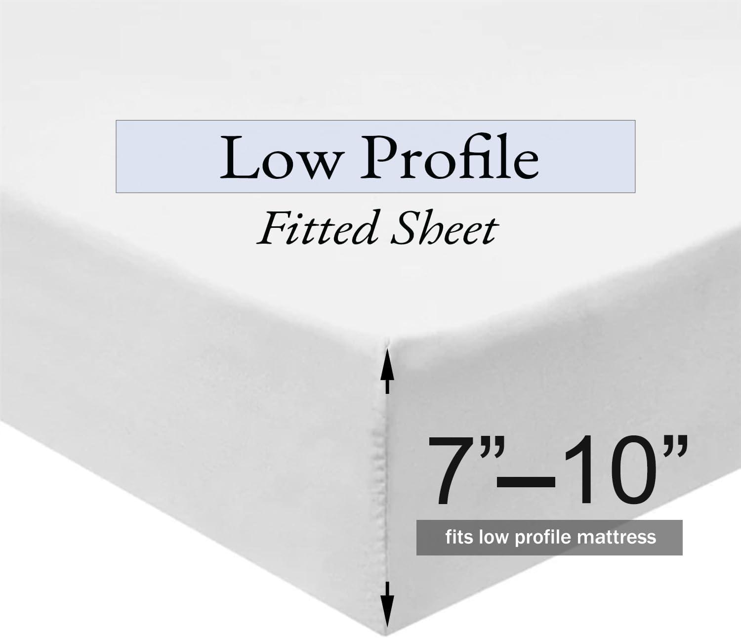 Egyptian Linens Low Profile (7-10 inches ) 100% Cotton Sateen Sheet Set - USA Gray California King