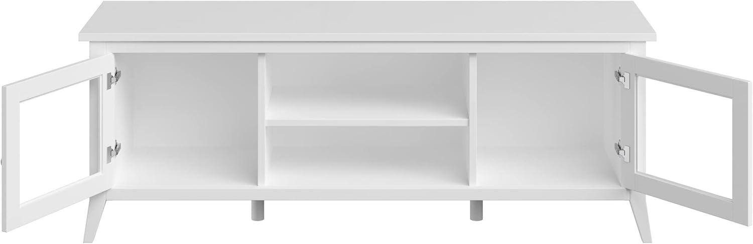 Lavish Home 55-inch TV Stand with 2 Cubbies and 2 Open Shelves (White)